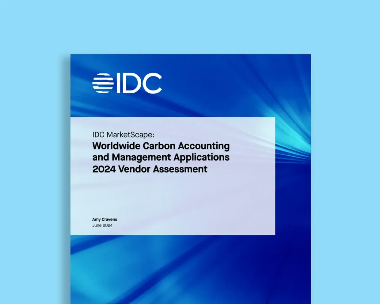 DC MarketScape report cover titled "Worldwide Carbon Accounting and Management Applications 2024 Vendor Assessment"